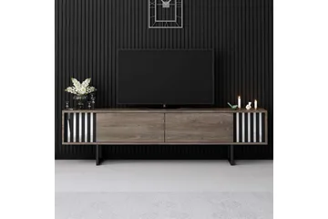 TV-bänk Jeval Valnöt / Svart - Valnöt / Svart - Möbler - Tv möbel & mediamöbel - TV bänk & mediabänk