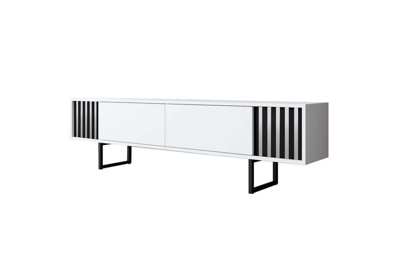 TV-bänk Jeval Vit / Svart - Vit / Svart - Möbler - Tv möbel & mediamöbel - TV bänk & mediabänk