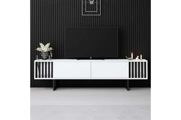 TV-bänk Jeval Vit / Svart - Vit / Svart - Möbler - Tv möbel & mediamöbel - TV bänk & mediabänk