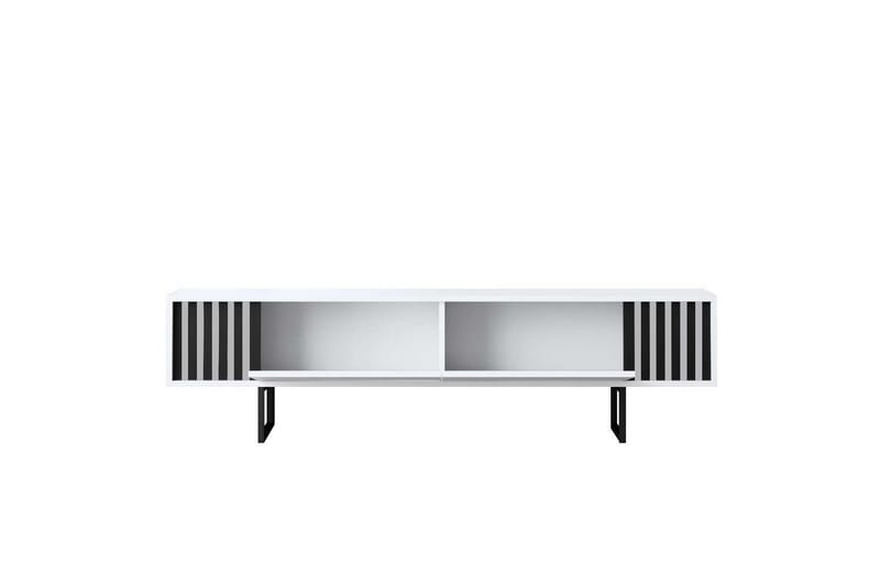 TV-bänk Jeval Vit / Svart - Vit / Svart - Möbler - Tv möbel & mediamöbel - TV bänk & mediabänk