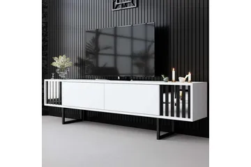 TV-bänk Jeval Vit / Svart - Vit / Svart - Möbler - Tv möbel & mediamöbel - TV bänk & mediabänk