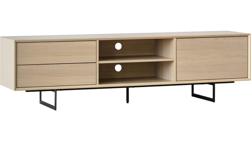 TV-bänk Junionne 180x42x50 cm - Vitpigmenterad vaxlackad fanerad ek - Möbler - Tv möbel & mediamöbel - TV bänk & mediabänk