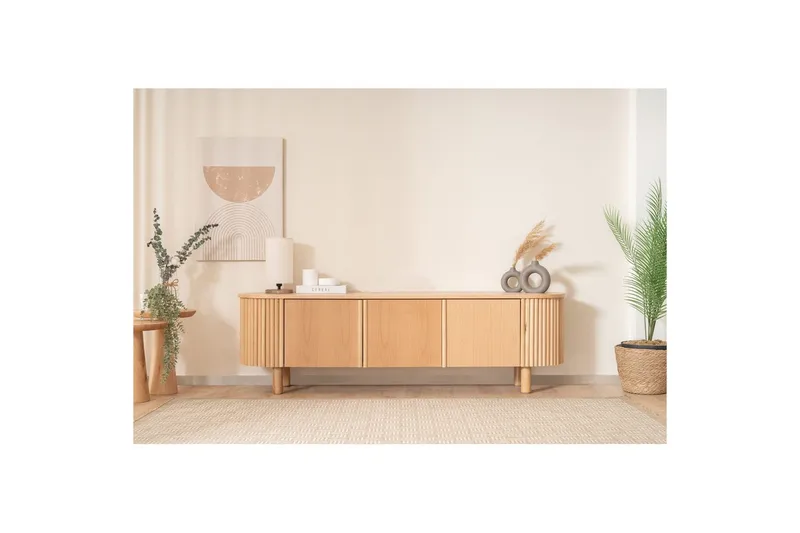 TV-bänk Karela Bok - Ljusfärgat trä - Möbler - Tv möbel & mediamöbel - TV bänk & mediabänk