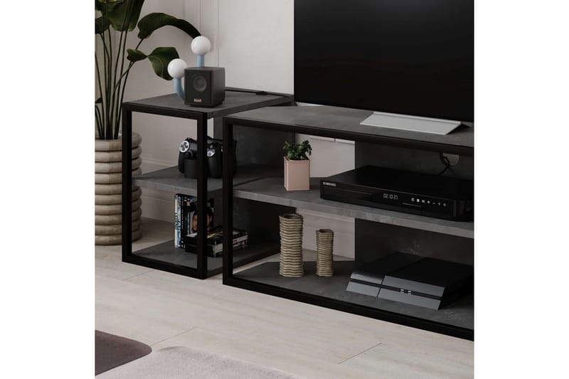TV-bänk Kelinmoor Retro Grå - Retro Grå - Möbler - Tv möbel & mediamöbel - TV bänk & mediabänk