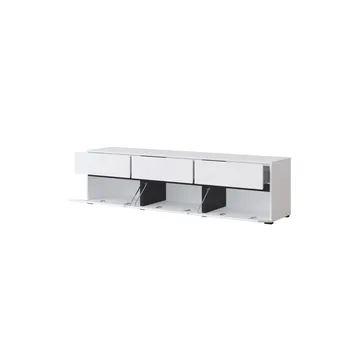 Tv-bänk Kors 3 luckor med 3 lådor - Vit - Svart - Möbler - Tv möbel & mediamöbel - TV bänk & mediabänk