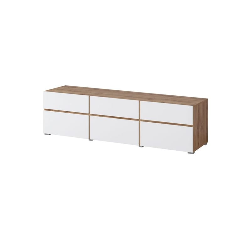 Tv-bänk Kors 3 luckor med 3 lådor - Vit - Möbler - Tv möbel & mediamöbel - TV bänk & mediabänk