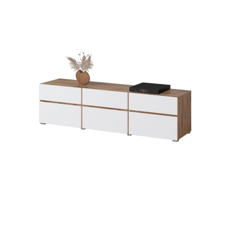 Tv-bänk Kors 3 luckor med 3 lådor - Vit - Möbler - Tv möbel & mediamöbel - TV bänk & mediabänk
