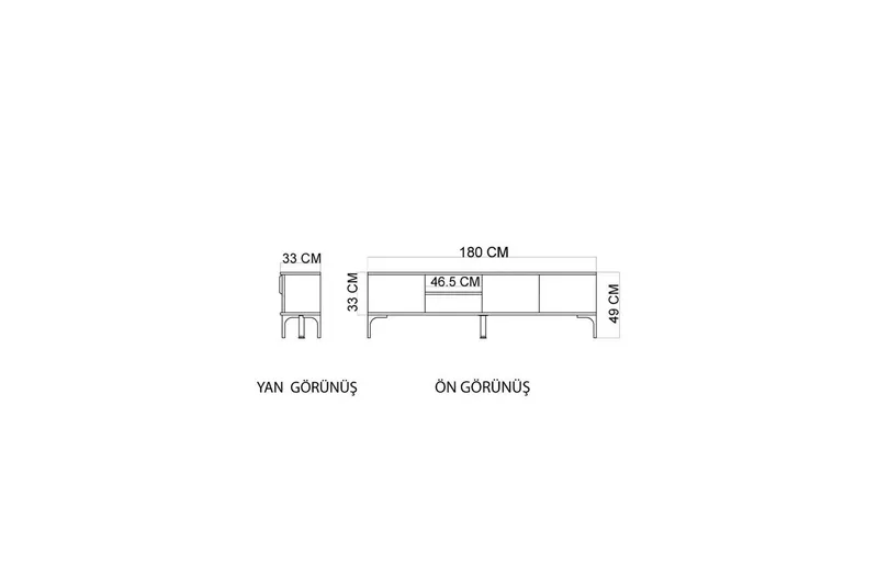TV-bänk Kunar Vit / Ek - Vit / Ek - Möbler - Tv möbel & mediamöbel - TV bänk & mediabänk
