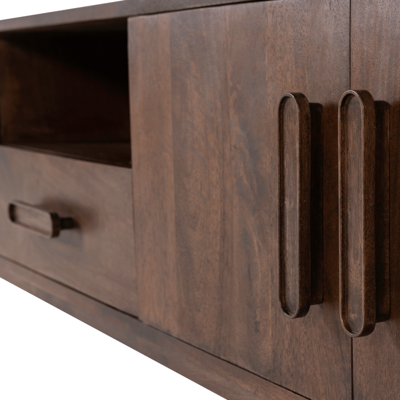 Tv-bänk Liya 200 cm - Mörkbrun - Möbler - Tv möbel & mediamöbel - TV skåp