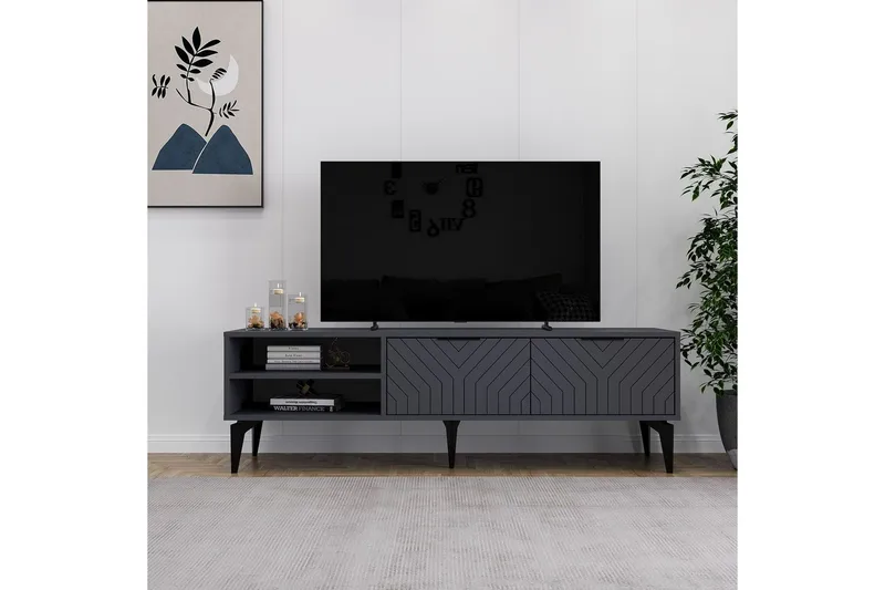 TV-bänk Lyven Antracit - Antracit - Möbler - Tv möbel & mediamöbel - TV bänk & mediabänk