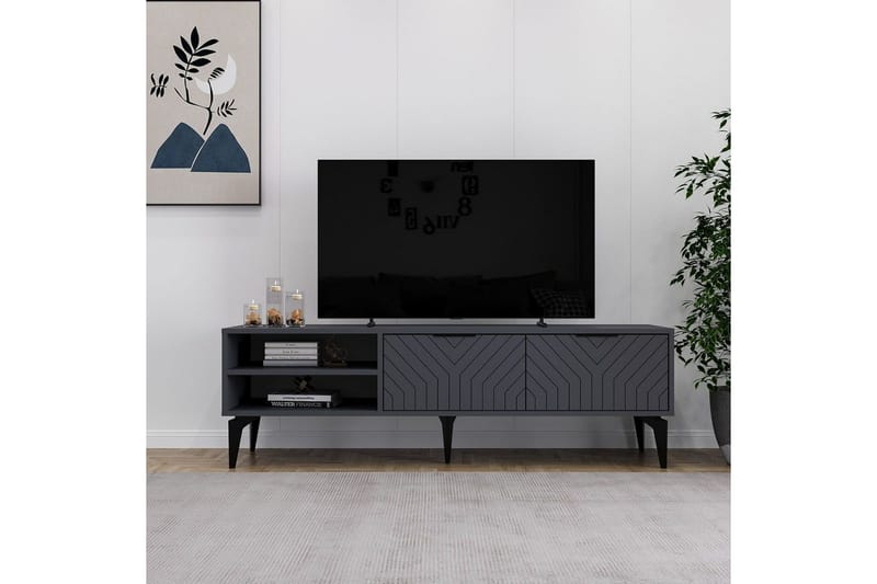 TV-bänk Lyven Antracit - Antracit - Möbler - Tv möbel & mediamöbel - TV bänk & mediabänk