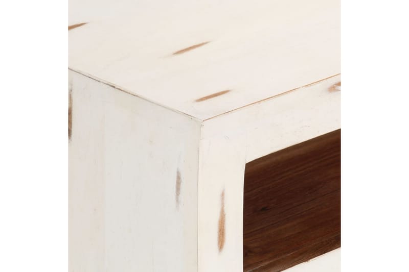 Tv-bänk massivt akaciaträ 110x30x40 cm vit - Vit - Möbler - Tv möbel & mediamöbel - TV bänk & mediabänk