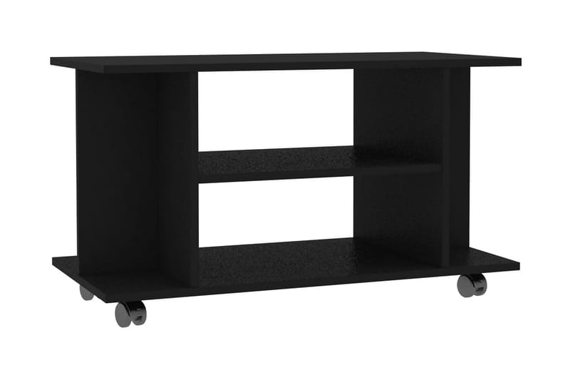 TV-bänk med hjul svart 80x40x40 cm spånskiva - Svart - Möbler - Tv möbel & mediamöbel - TV bänk & mediabänk