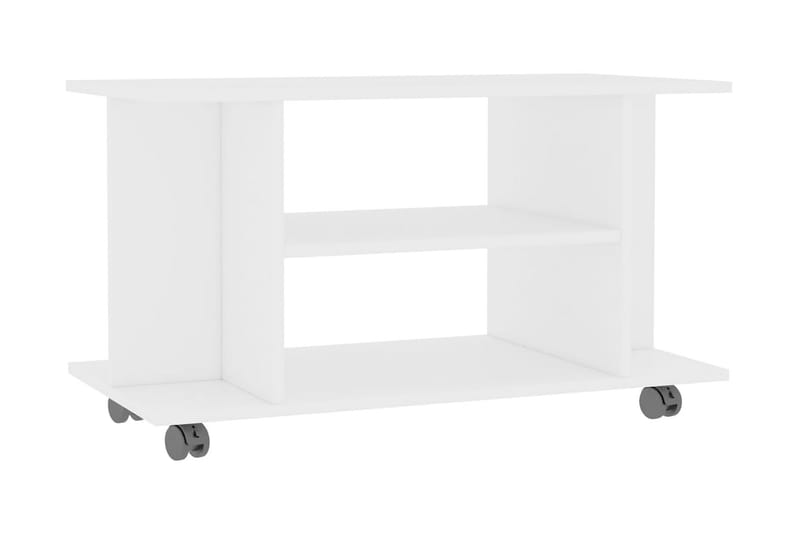 TV-bänk med hjul vit 80x40x40 cm spånskiva - Vit - TV bänk & mediabänk