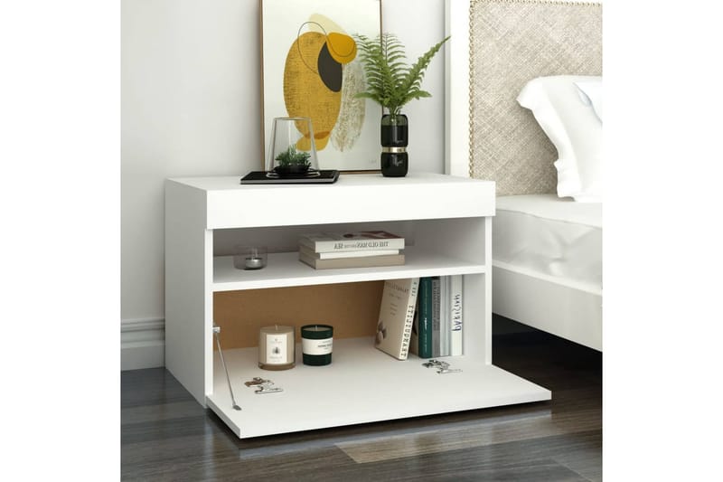 TV-bänk med LED-belysning 2 delar vit 60x35x40 cm - Vit - Möbler - Tv möbel & mediamöbel - TV bänk & mediabänk