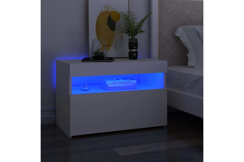 TV-bänk med LED-belysning 2 delar vit 60x35x40 cm - Vit - Möbler - Tv möbel & mediamöbel - TV bänk & mediabänk