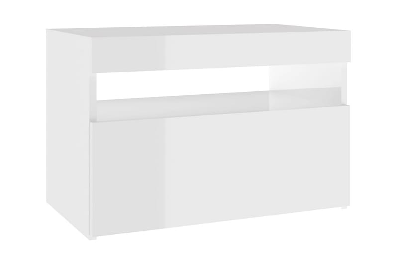 TV-bänk med LED-belysning 2 st vit högglans 60x35x40 cm - Vit - Möbler - Tv möbel & mediamöbel - TV bänk & mediabänk
