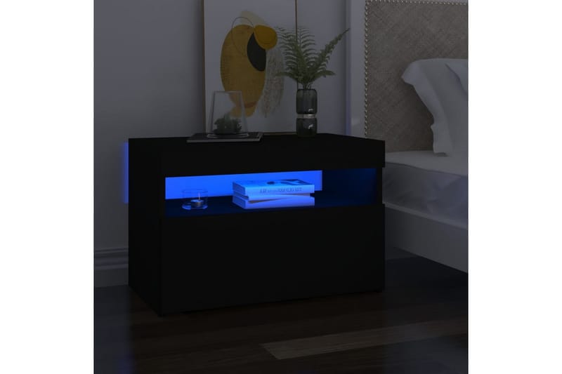 TV-bänk med LED-belysning svart 60x35x40 cm - Svart - Möbler - Tv möbel & mediamöbel - TV bänk & mediabänk