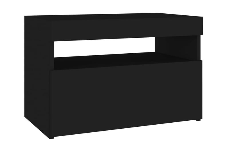 TV-bänk med LED-belysning svart 60x35x40 cm - Svart - TV bänk & mediabänk