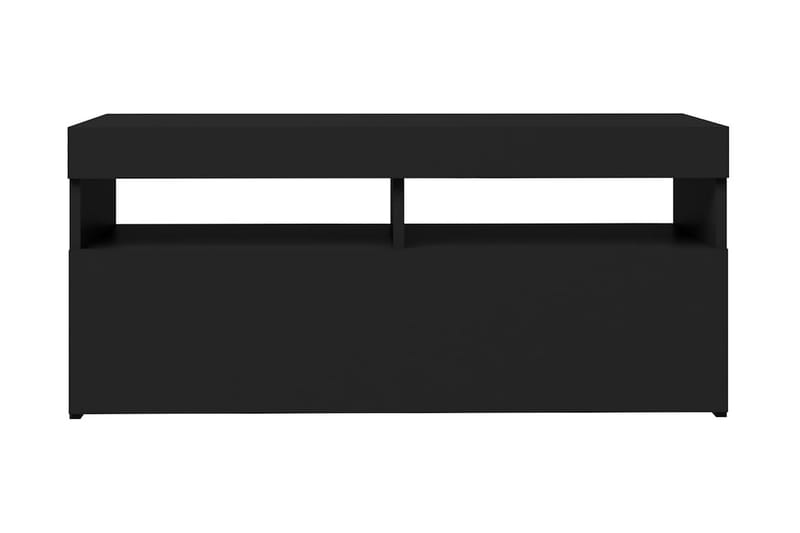 TV-bänk med LED-belysning svart 90x35x40 cm - Svart - TV bänk & mediabänk