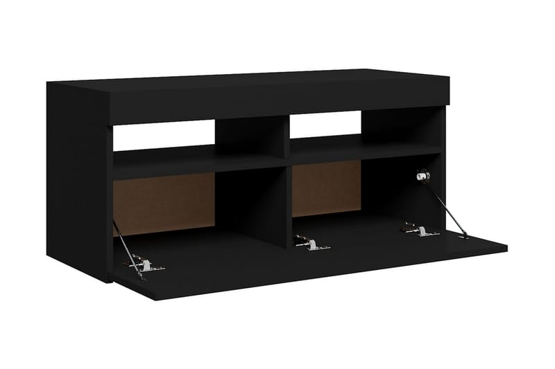 TV-bänk med LED-belysning svart 90x35x40 cm - Svart - Möbler - Tv möbel & mediamöbel - TV bänk & mediabänk