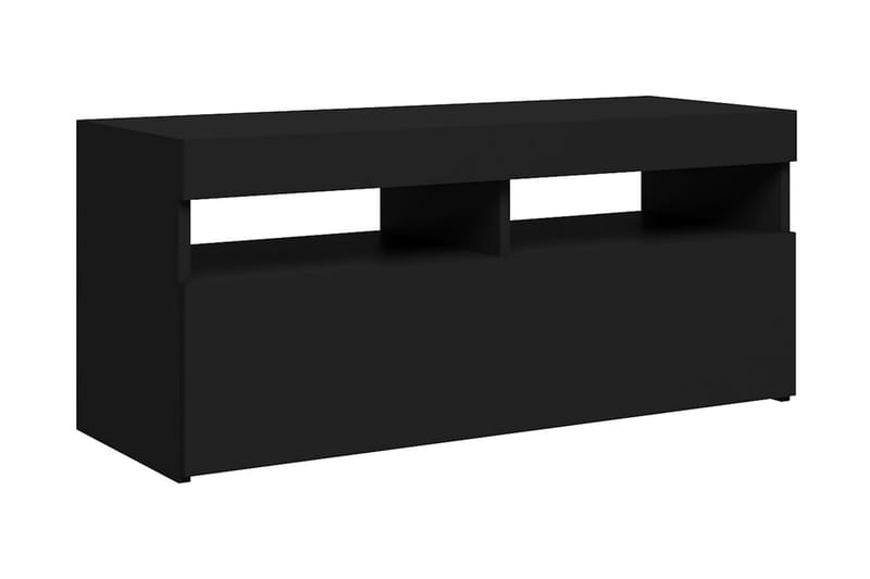 TV-bänk med LED-belysning svart 90x35x40 cm - Svart - Möbler - Tv möbel & mediamöbel - TV bänk & mediabänk