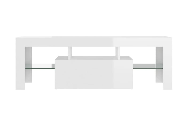 TV-bänk med LED-belysning vit högglans 120x35x40 cm - Vit - Möbler - Tv möbel & mediamöbel - TV bänk & mediabänk