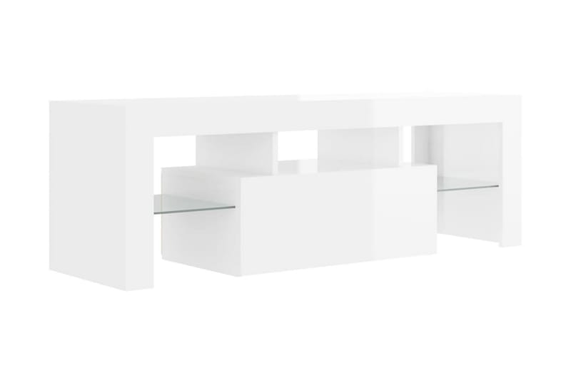 TV-bänk med LED-belysning vit högglans 120x35x40 cm - Vit - Möbler - Tv möbel & mediamöbel - TV bänk & mediabänk