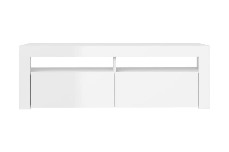 TV-bänk med LED-belysning vit högglans 120x35x40 cm - Vit - Möbler - Tv möbel & mediamöbel - TV bänk & mediabänk