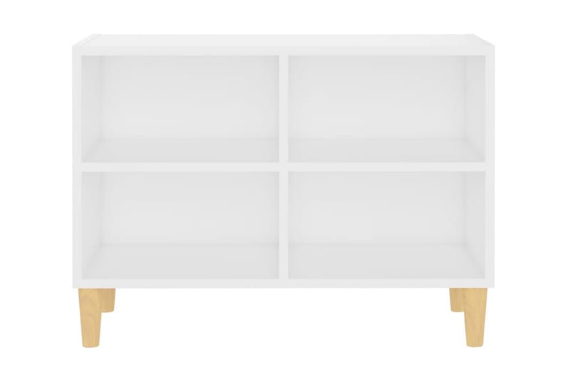 TV-bänk med massiva ben vit 69,5x30x50 cm - Vit - Möbler - Tv möbel & mediamöbel - TV bänk & mediabänk