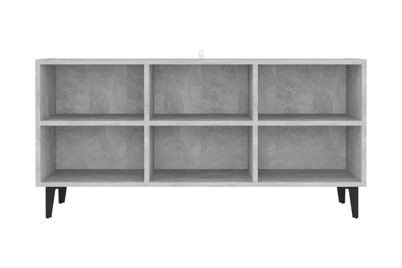 TV-bänk med metallben betonggrå 103,5x30x50 cm - Grå - Möbler - Tv möbel & mediamöbel - TV bänk & mediabänk
