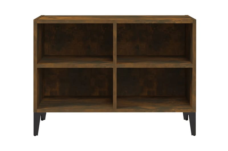 TV-bänk med metallben rökfärgad ek 69,5x30x50 cm - Brun - Möbler - Tv möbel & mediamöbel - TV bänk & mediabänk