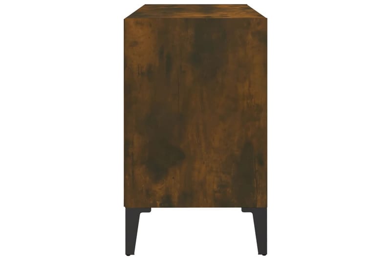 TV-bänk med metallben rökfärgad ek 69,5x30x50 cm - Brun - Möbler - Tv möbel & mediamöbel - TV bänk & mediabänk