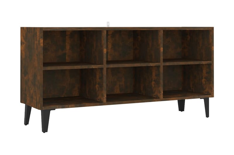 TV-bänk med metallben sonoma-ek 103,5x30x50 cm - Brun - Möbler - Tv möbel & mediamöbel - TV bänk & mediabänk