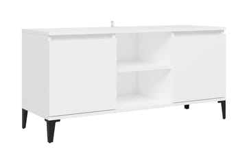 TV-bänk med metallben vit 103,5x35x50 cm