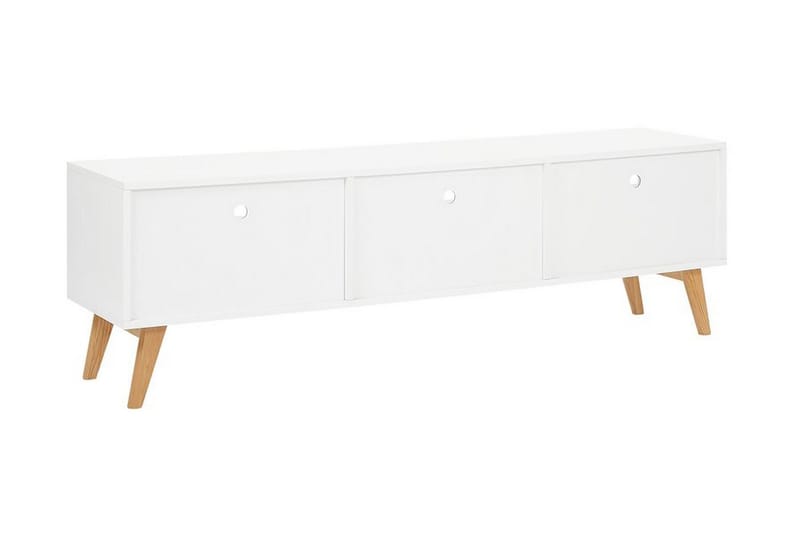 Alfambra Lång Golvstående Tv Bänk 180 cm med Förvaring i Ek - Vit - Möbler - Tv möbel & mediamöbel - TV bänk & mediabänk