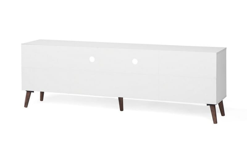 Alloa Golvstående TV Bänk 180 cm med Förvaring i Ljust Trä - Vit - Möbler - Tv möbel & mediamöbel - TV bänk & mediabänk