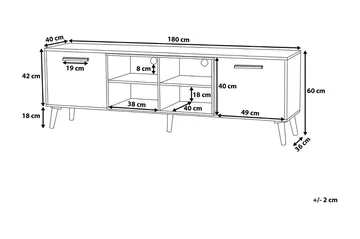 Alloa Tv-Bänk 40x180 cm - Vit - Möbler - Tv möbel & mediamöbel - TV bänk & mediabänk