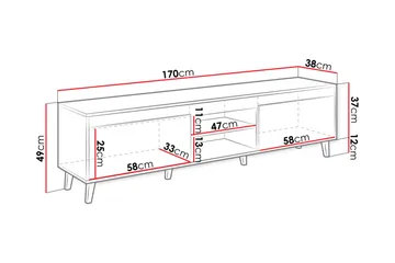 Amshyttan Tv-bänk 170 cm - Natur/Antracit - Möbler - Tv möbel & mediamöbel - TV bänk & mediabänk