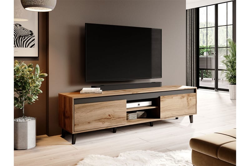 Amshyttan Tv-bänk 170 cm - Natur/Antracit - TV bänk & mediabänk