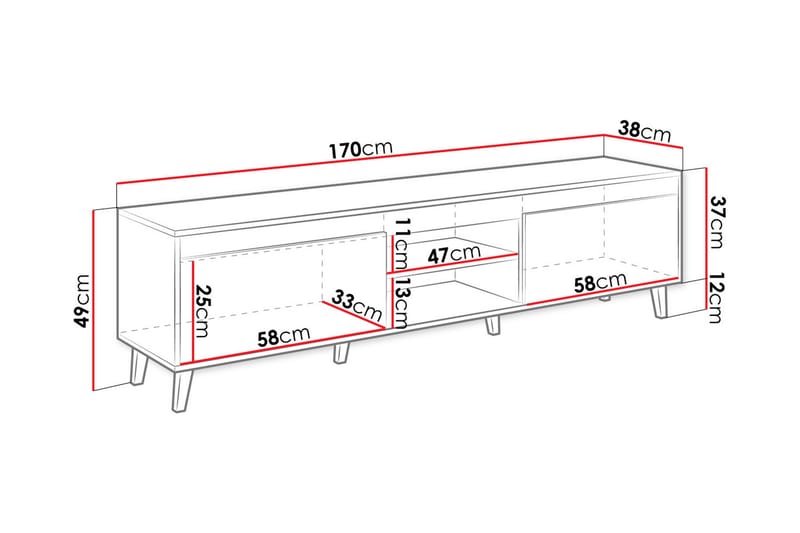 Amshyttan Tv-bänk 170 cm - Natur/Antracit - Möbler - Tv möbel & mediamöbel - TV bänk & mediabänk