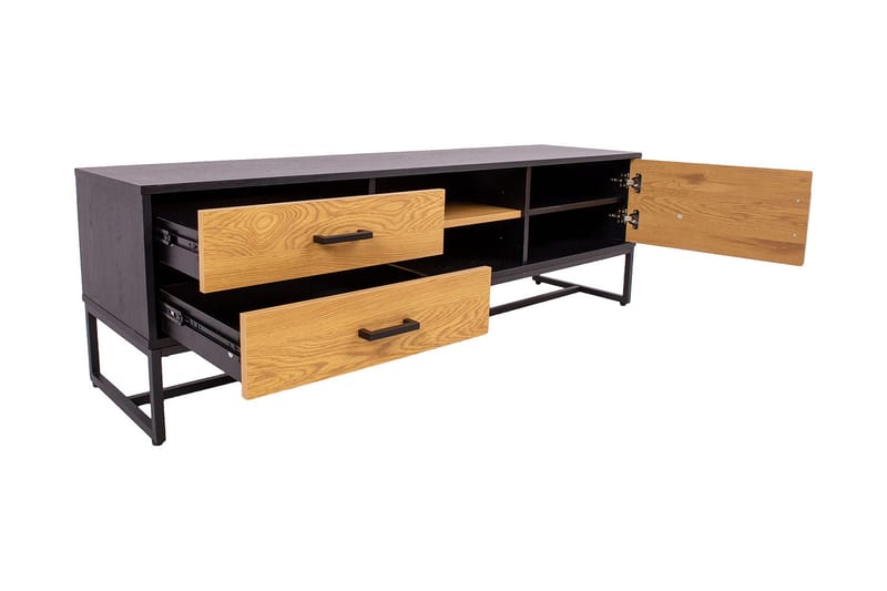 Amsterdam TV-nivå 160 cm Ek/Svart - Möbler - Tv möbel & mediamöbel - TV bänk & mediabänk