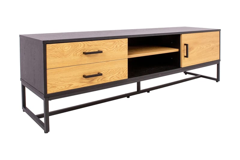 Amsterdam TV-nivå 160 cm Ek/Svart - Möbler - Tv möbel & mediamöbel - TV bänk & mediabänk