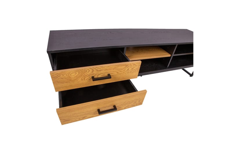 Amsterdam TV-nivå 160 cm Ek/Svart - Möbler - Tv möbel & mediamöbel - TV bänk & mediabänk