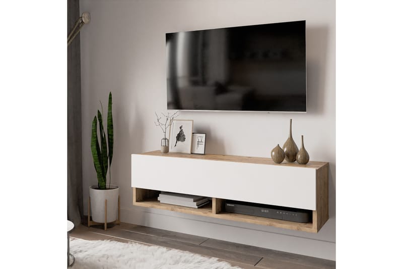 Anari Tv-bänk 100 cm - Natur/Vit - TV bänk & mediabänk