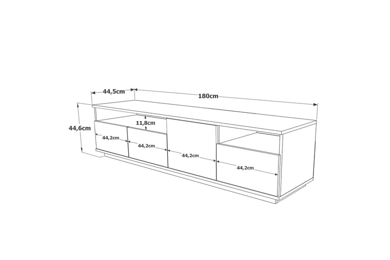Anari Tv-bänk 180 cm 2 Hyllor - Natur/Vit - Möbler - Tv möbel & mediamöbel - TV bänk & mediabänk