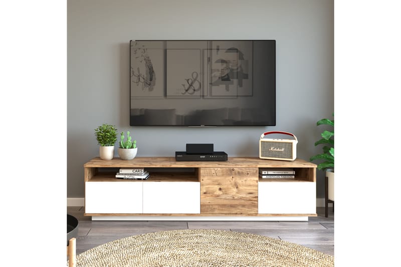 Anari Tv-bänk 180 cm 2 Hyllor - Natur/Vit - Möbler - Tv möbel & mediamöbel - TV bänk & mediabänk