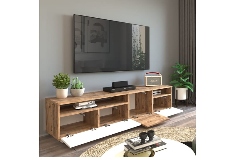 Anari Tv-bänk 180 cm 2 Hyllor - Natur/Vit - Möbler - Tv möbel & mediamöbel - TV bänk & mediabänk