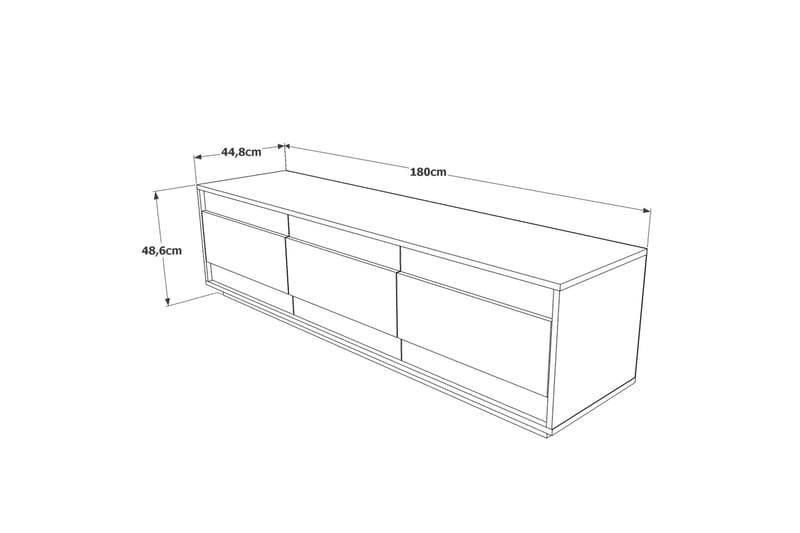 Anari Tv-bänk 180 cm 3 Skåp - Vit/Natur - Möbler - Tv möbel & mediamöbel - TV bänk & mediabänk