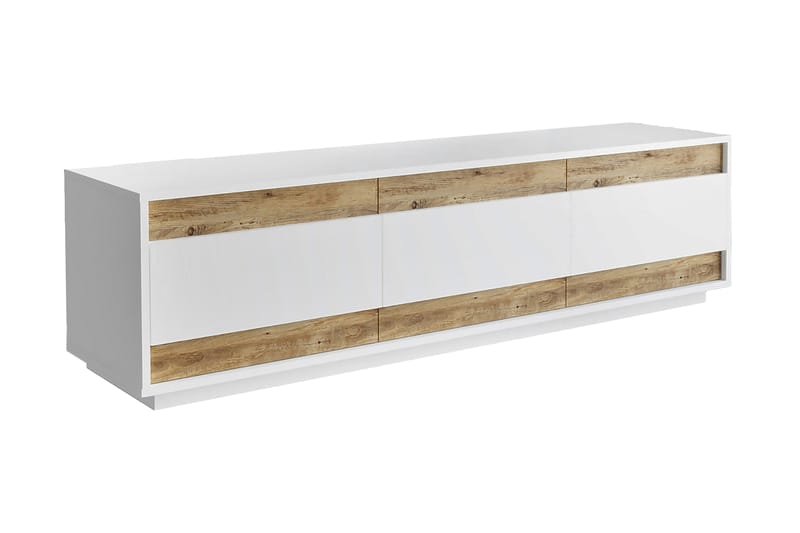 Anari Tv-bänk 180 cm 3 Skåp - Vit/Natur - Möbler - Tv möbel & mediamöbel - TV bänk & mediabänk